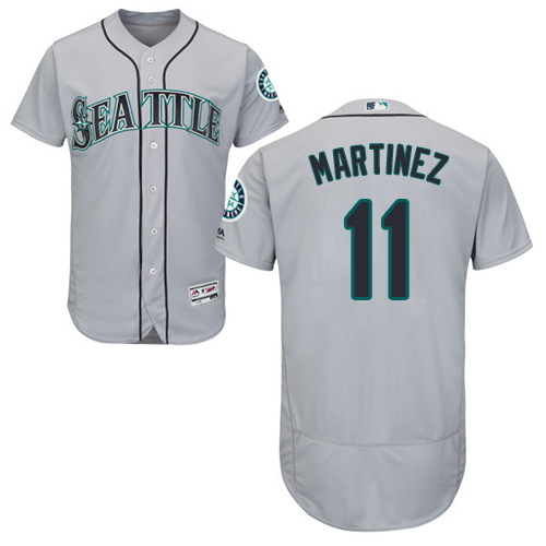 Mariners #11 Edgar Martinez Grey Flexbase Authentic Collection Stitched MLB Jersey